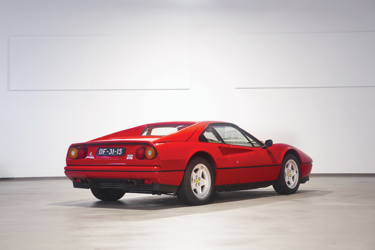 Rear of 1986 Ferrari 328 GTB offered at RM Sotheby’s The Sáragga Collection live auction 2019